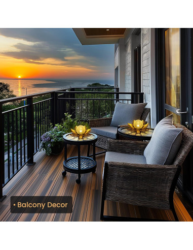 Luces Solares de Loto GIGALUMI para Jardín 21.5cm Oro