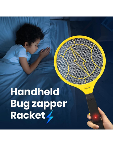 Raquetas Eléctricas para Moscas DEVOGUE - Paquete de 2 Unidades