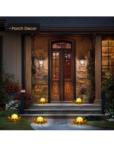 Luces Solares de Loto GIGALUMI para Jardín 21.5cm Oro