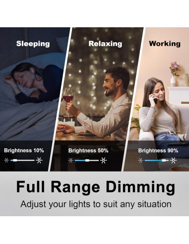 Interruptor Regulador de Luz BESTTEN 6 Pack Blanco LED 120V