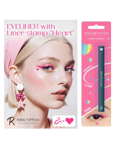 Sello de Delineador 2-en-1 Rebel Tattoos Corazón Rosa