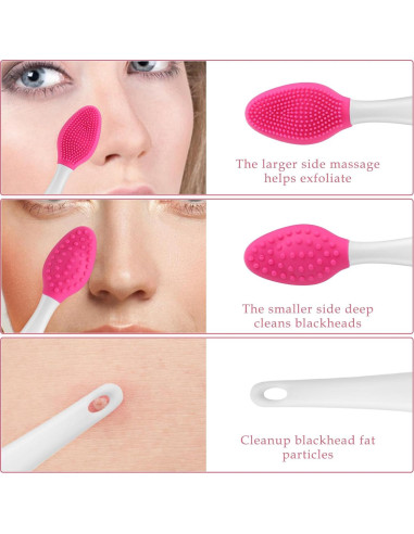 Cepillo Exfoliante de Labios 7 Pcs Silicona Doble Cara