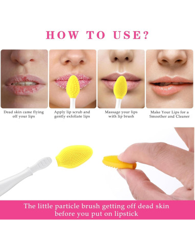 Cepillo Exfoliante de Labios 7 Pcs Silicona Doble Cara
