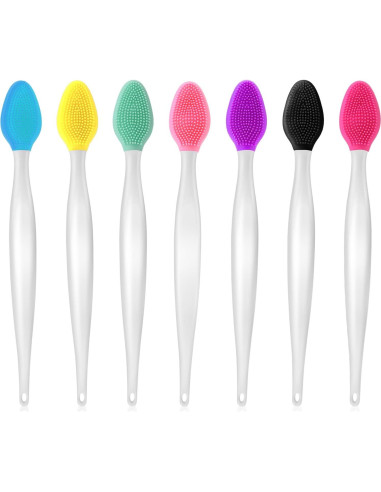 Cepillo Exfoliante de Labios 7 Pcs Silicona Doble Cara