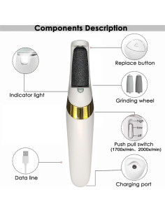 Removedor de Callos Eléctrico ARICEAN Kit Pedicura Blanco 2