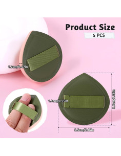 5 Esponjas de Maquillaje ZEYIYER Puff de Polvo 5.5cm Verde 2
