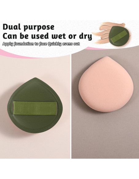 5 Esponjas de Maquillaje ZEYIYER Puff de Polvo 5.5cm Verde