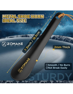 Cuerno de Zapato de Metal ZOMAKE 18.5 cm Portátil Unisex 2