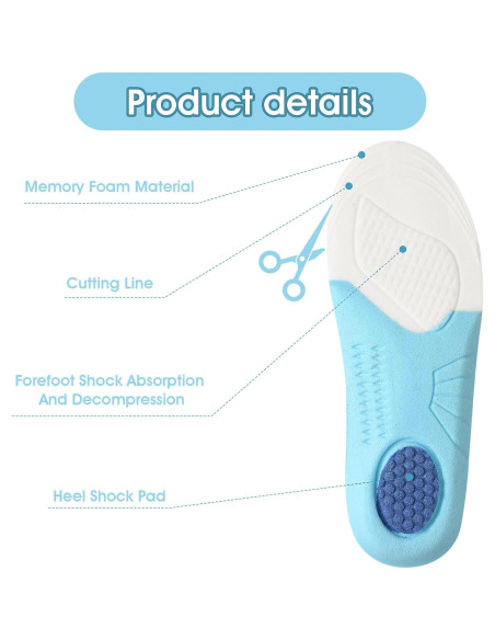 2 Pares Plantillas de Espuma con Memoria Piriuuo 2.5-4