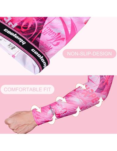 Manga de Compresión Rosa COOLOMG para Deportes - Mediana