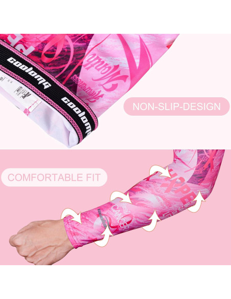 Manga de Compresión Rosa COOLOMG para Deportes - Mediana