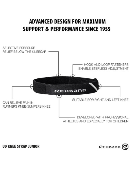 Soporte de Rodilla Patelar Rehband Junior Talla Única Negro