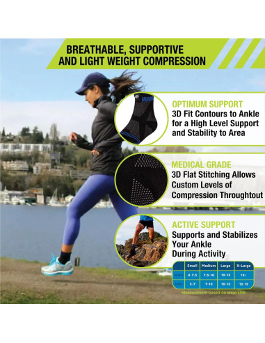 Soporte de Tobillo 3D Pro-Tec Athletics Mediano Transpirable