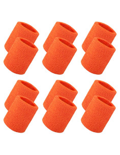Muñequera de Sudor TOPTIE 12 Piezas Unisex Naranja