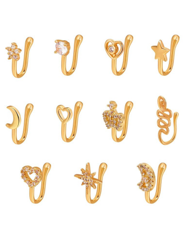 11 Clips para Nariz Sin Perforar Sulimy - Diseño Variado