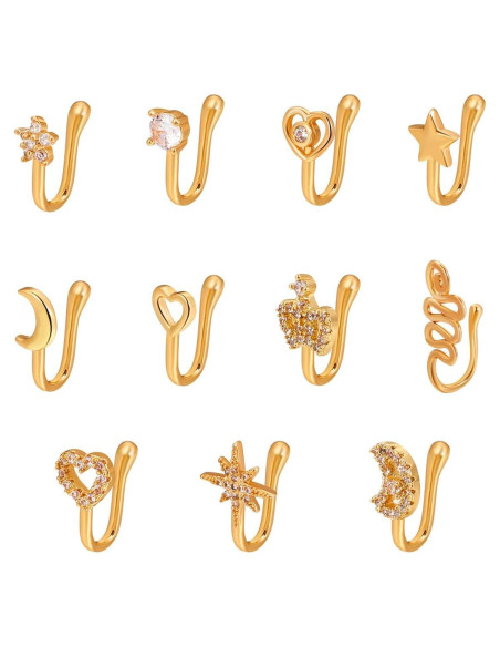 11 Clips para Nariz Sin Perforar Sulimy - Diseño Variado