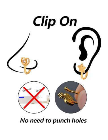 11 Clips para Nariz Sin Perforar Sulimy - Diseño Variado