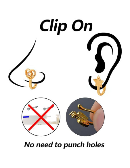 11 Clips para Nariz Sin Perforar Sulimy - Diseño Variado