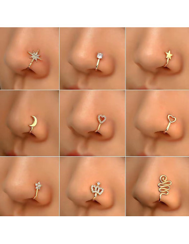 11 Clips para Nariz Sin Perforar Sulimy - Diseño Variado