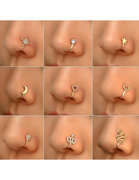 11 Clips para Nariz Sin Perforar Sulimy - Diseño Variado