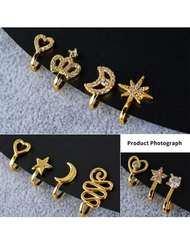 11 Clips para Nariz Sin Perforar Sulimy - Diseño Variado