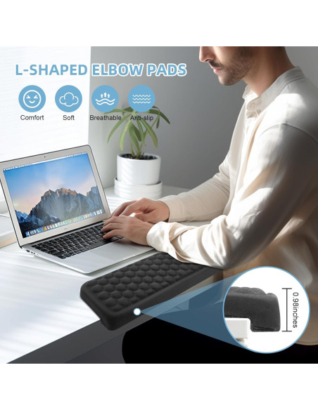 Reposamuñecas de espuma viscoelástica Eikovia, paquete de 2