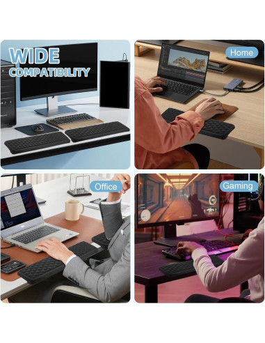 Reposamuñecas de espuma viscoelástica Eikovia, paquete de 2