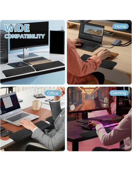 Reposamuñecas de espuma viscoelástica Eikovia, paquete de 2