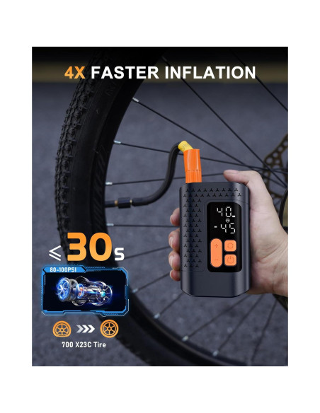 Bomba de Bicicleta Eléctrica Aucoza A5 160 PSI Compacta