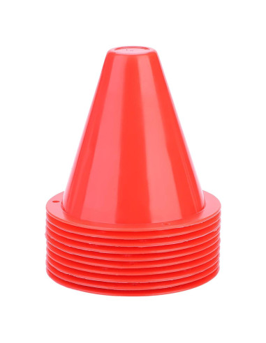 Conjunto de 10 Conos de Entrenamiento ASHATA 20 cm Rojo