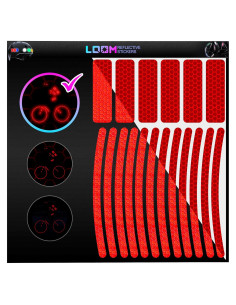 Calcomanías Reflectantes LOOM para Ruedas de Bicicleta 18pc