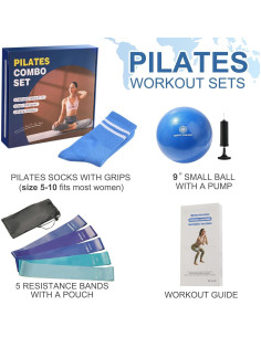 Kit de Pilates Floconssy: Calcetines Antideslizantes y Banda 2