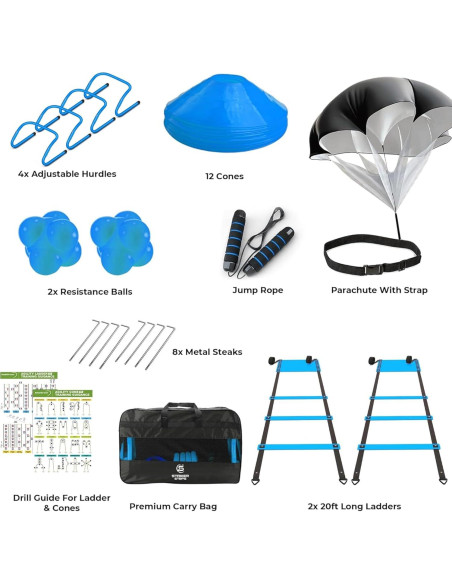 Kit de Entrenamiento de Agilidad StrikerSteps ATS-25 - 2 Escaleras 6.1m