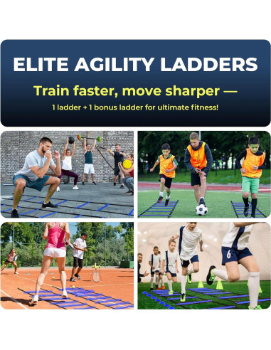 Kit de Entrenamiento de Agilidad StrikerSteps ATS-25 - 2 Escaleras 6.1m