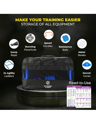 Kit de Entrenamiento de Agilidad StrikerSteps ATS-25 - 2 Escaleras 6.1m
