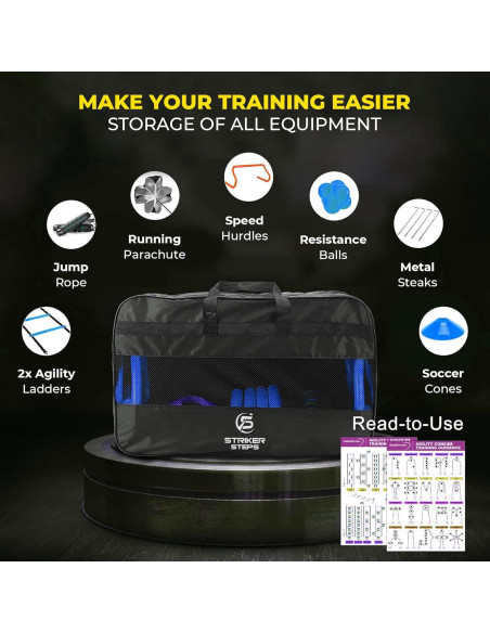 Kit de Entrenamiento de Agilidad StrikerSteps ATS-25 - 2 Escaleras 6.1m