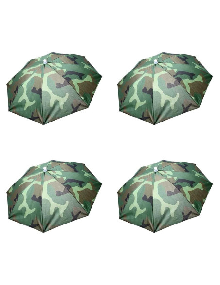 Sombreros Paraguas Plegables Camuflaje 4PCS para Sol y Lluvia