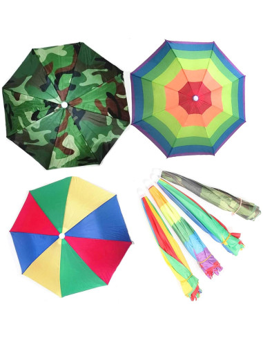 Sombreros Paraguas Plegables Camuflaje 4PCS para Sol y Lluvia