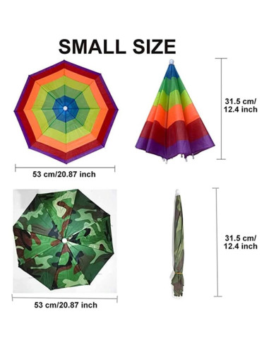 Sombreros Paraguas Plegables Camuflaje 4PCS para Sol y Lluvia