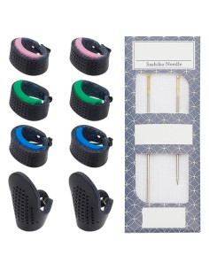 Kit de Costura Sashiko FREEBLOSS con Agujas y Dedales de Cuero