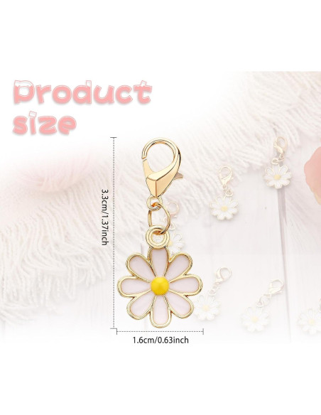 Marcadores de Puntos para Tejer COMNICO - 10 Pcs Flor Margarita