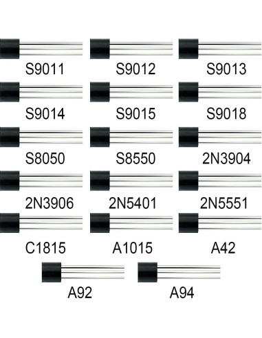 Kit de Transistores NPN PNP 170 Piezas 17 Valores DaFuRui