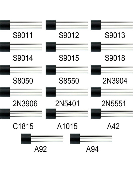 Kit de Transistores NPN PNP 170 Piezas 17 Valores DaFuRui