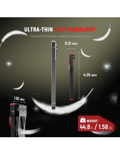 Linterna EDC Lexall 800 Lúmenes Recargable LED Magnética 2