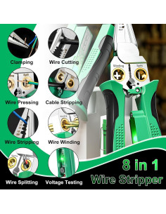 Alicates de Pelar Cables 8 en 1 Krilves con Probador de Voltaje 2