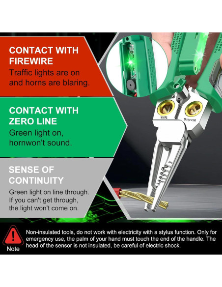 Alicates de Pelar Cables 8 en 1 Krilves con Probador de Voltaje