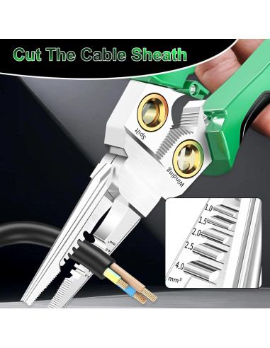 Alicates de Pelar Cables 8 en 1 Krilves con Probador de Voltaje