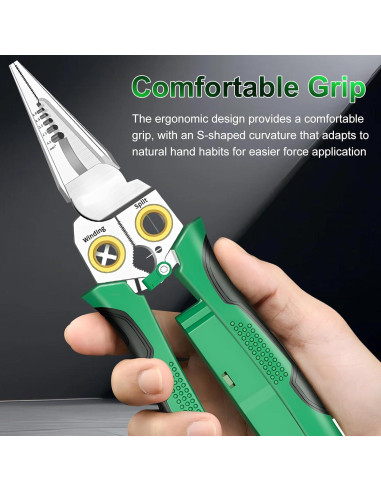 Alicates de Pelar Cables 8 en 1 Krilves con Probador de Voltaje