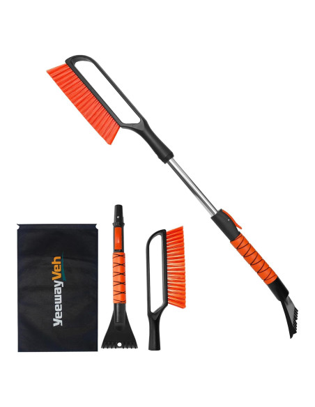 Raspador de Hielo y Cepillo de Nieve YeewayVeh 2 en 1 Naranja