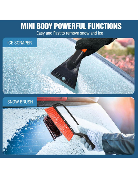 Raspador de Hielo y Cepillo de Nieve YeewayVeh 2 en 1 Naranja